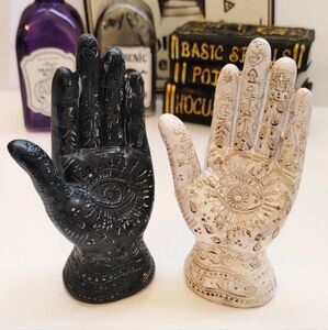 Mystic Hand Sculptures in Black and White